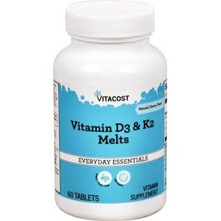 Vitamin D3 1000 IE + K2 (MK-7) 90 mcg, 60 Schmelz-Dots Kirsch